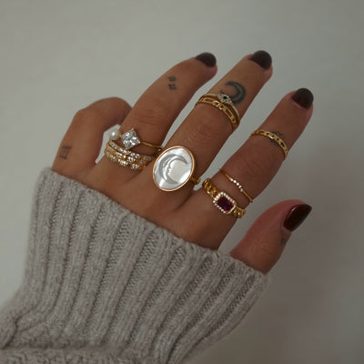 Moon Face Ring