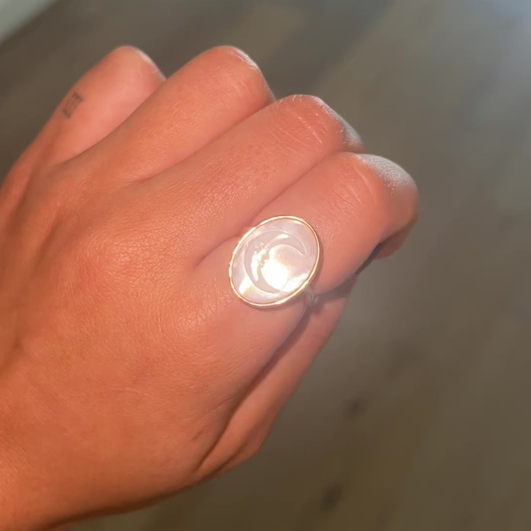 Moon Face Ring