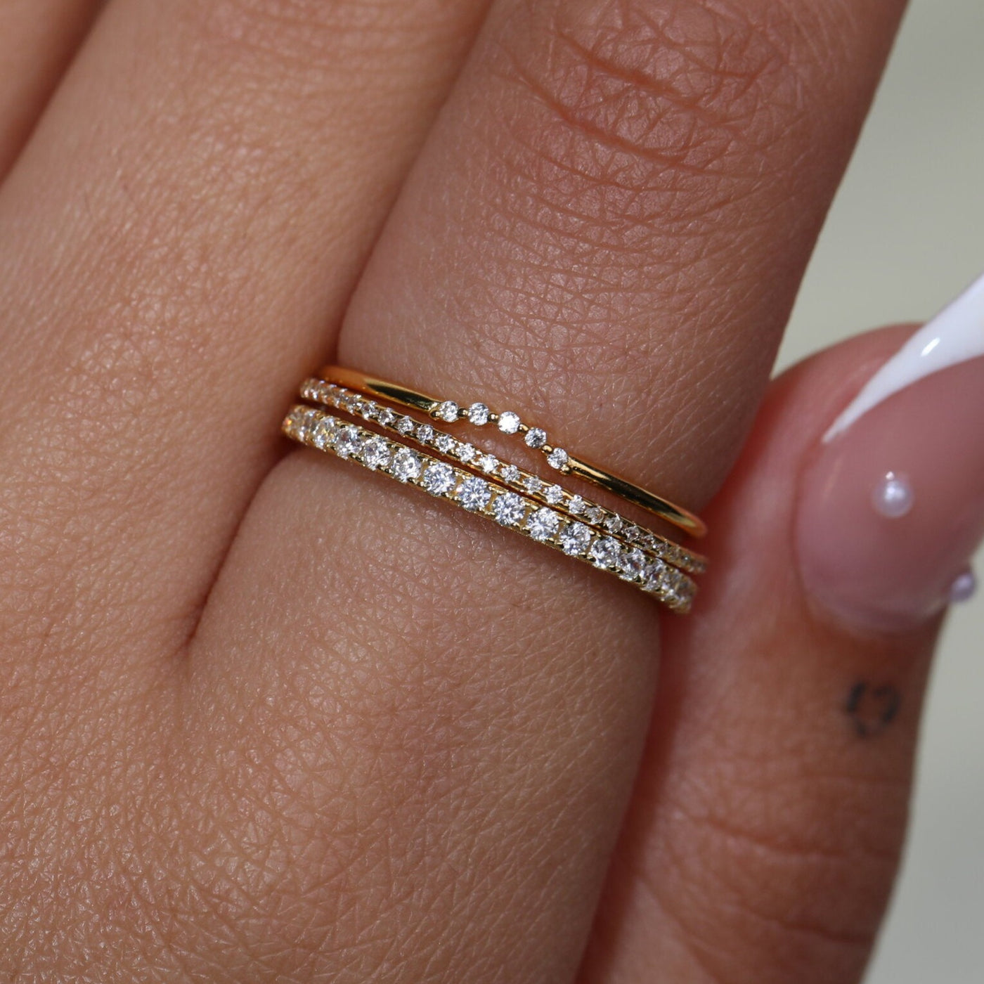 Golden Baby Herkimer Diamond Ring | April Birthstone Ring | –  DaddyDaughterjewelry
